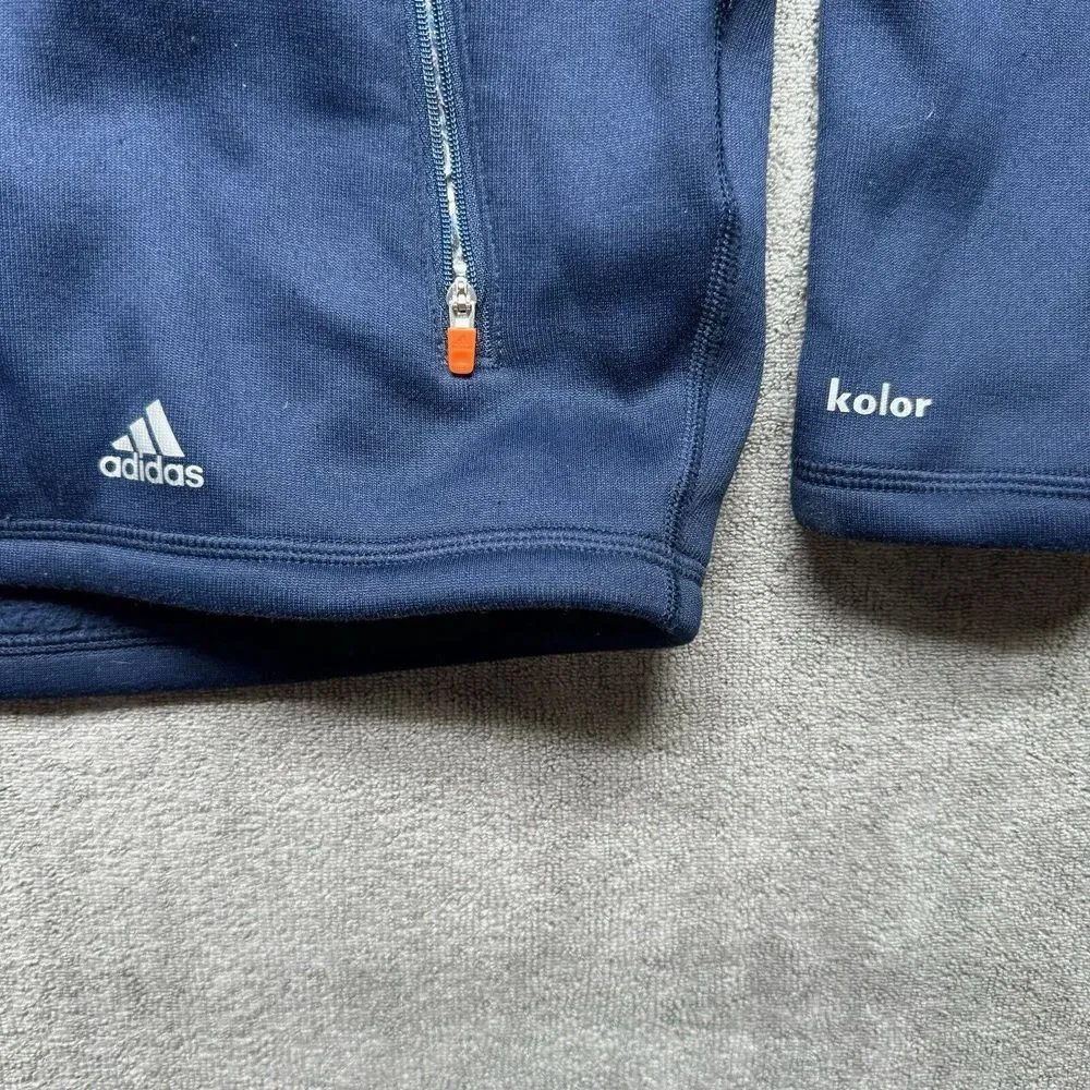 Adidas x Kolor Colab Jacket Mens XL Blue Climaheat Hoodie Full Zip‎ Silver Metal